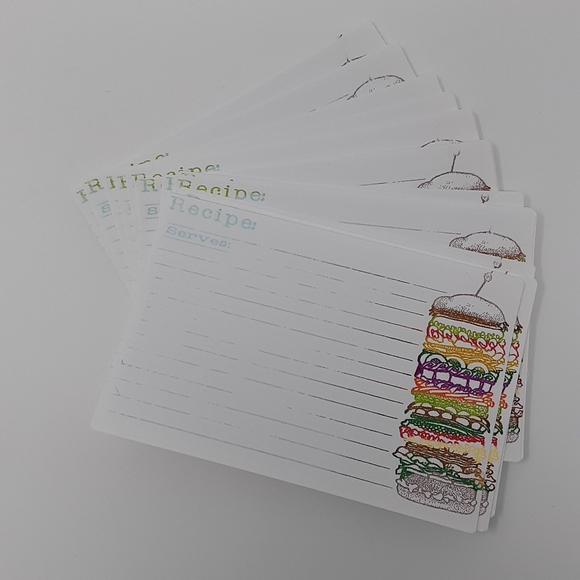 Handmade Recipe Cards Screen Printed Sandwich - Picture 2 of 5